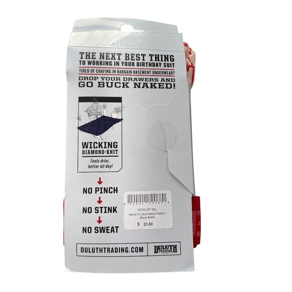 Duluth Trading Mens Go Buck Naked Boxers Size 3XL Heartbeat Wicking Diamond Knit - Picture 3 of 7